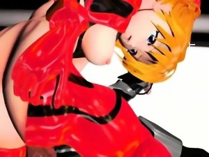 3D anime harlots receives drilled doggie